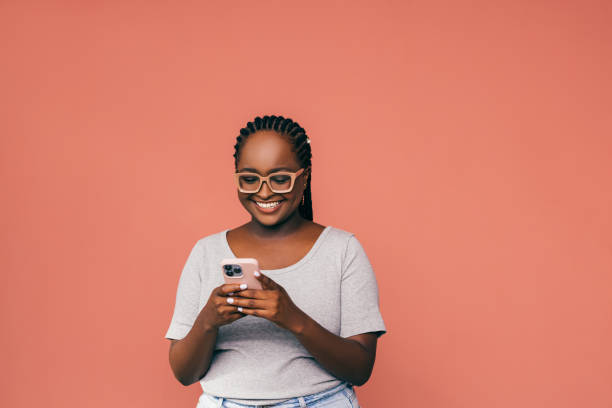 another black woman using phone