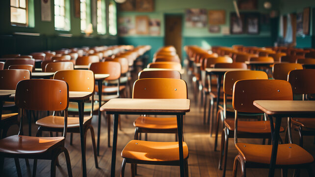 empty Kenyan classroom