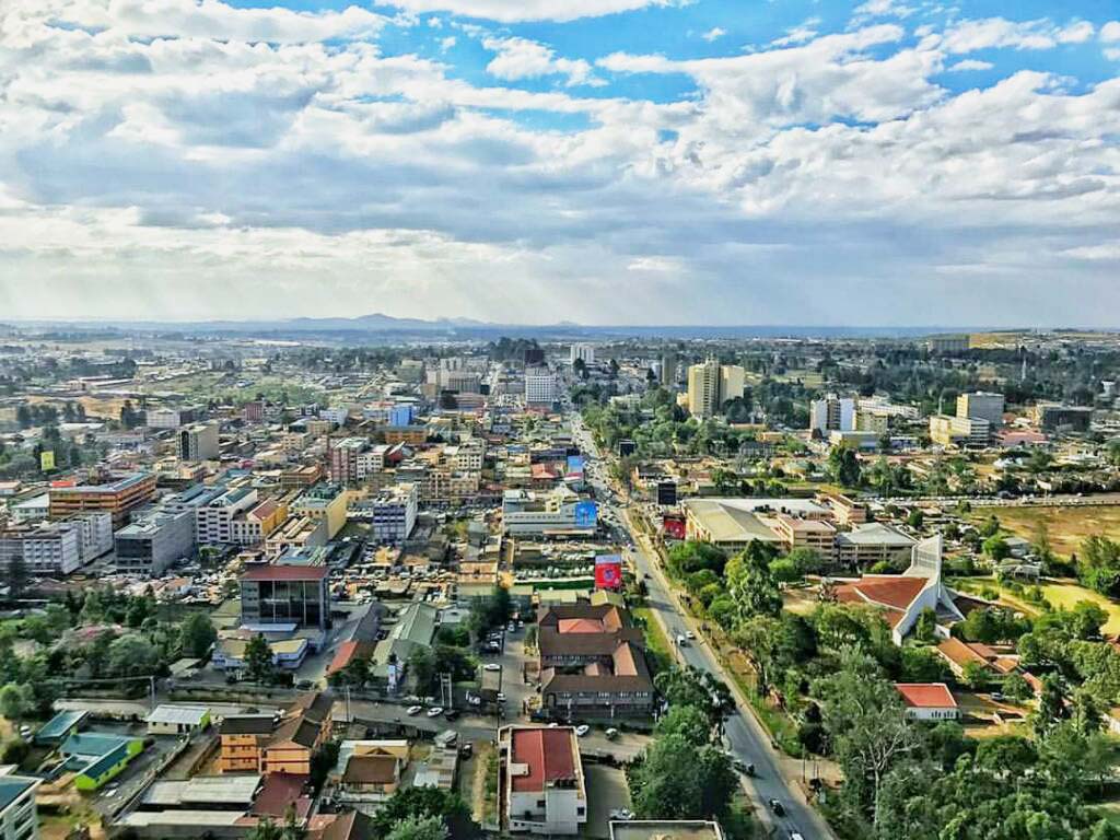 Skyline of Eldoret town facing west