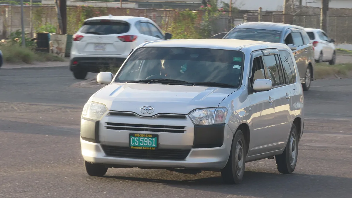 A Toyota Probox, a popular Japanese import on Kenyan roads