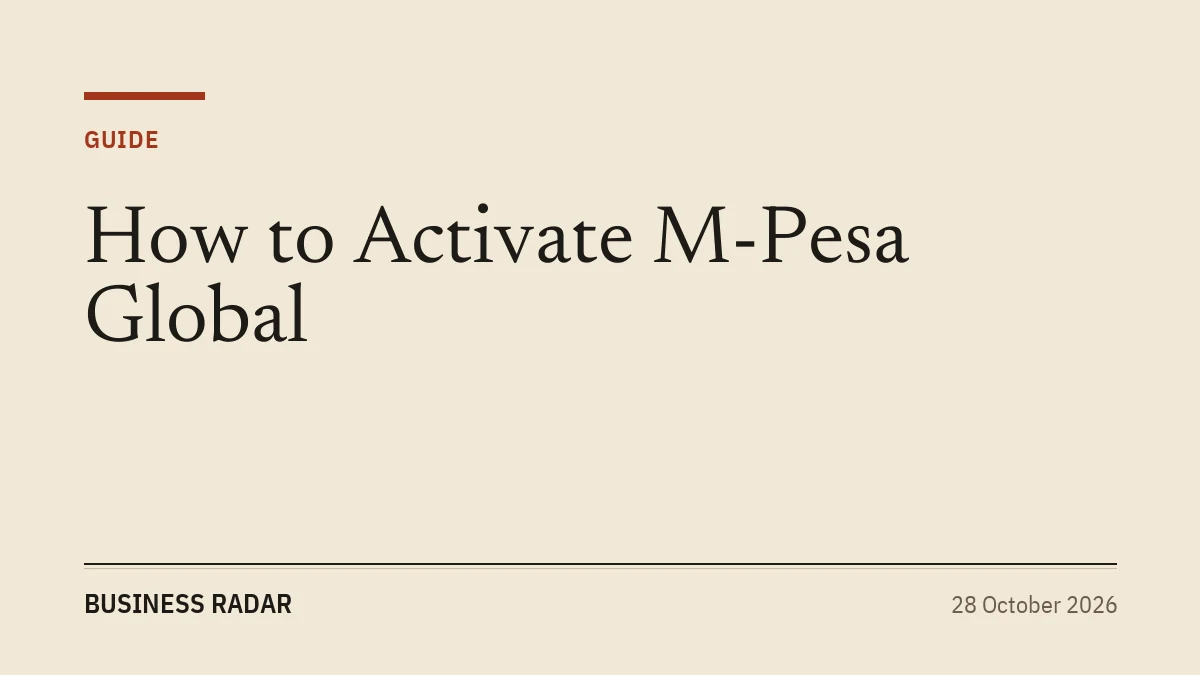 How to Activate M-Pesa Global