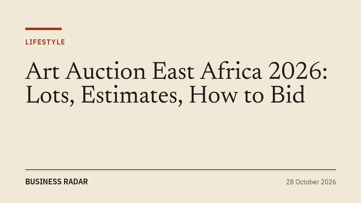 Art Auction East Africa 2026: Lots, Estimates, How to Bid