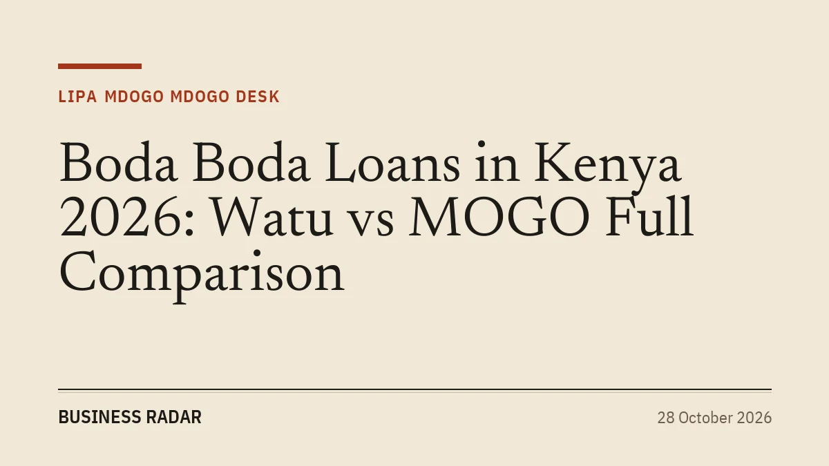 Boda Boda Loans in Kenya 2026: Watu vs MOGO Full Comparison