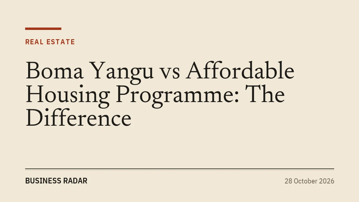 Boma Yangu vs Affordable Housing Programme: The Difference