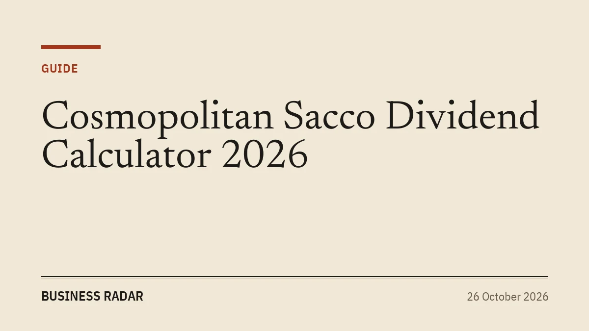 Cosmopolitan Sacco Dividend Calculator 2026