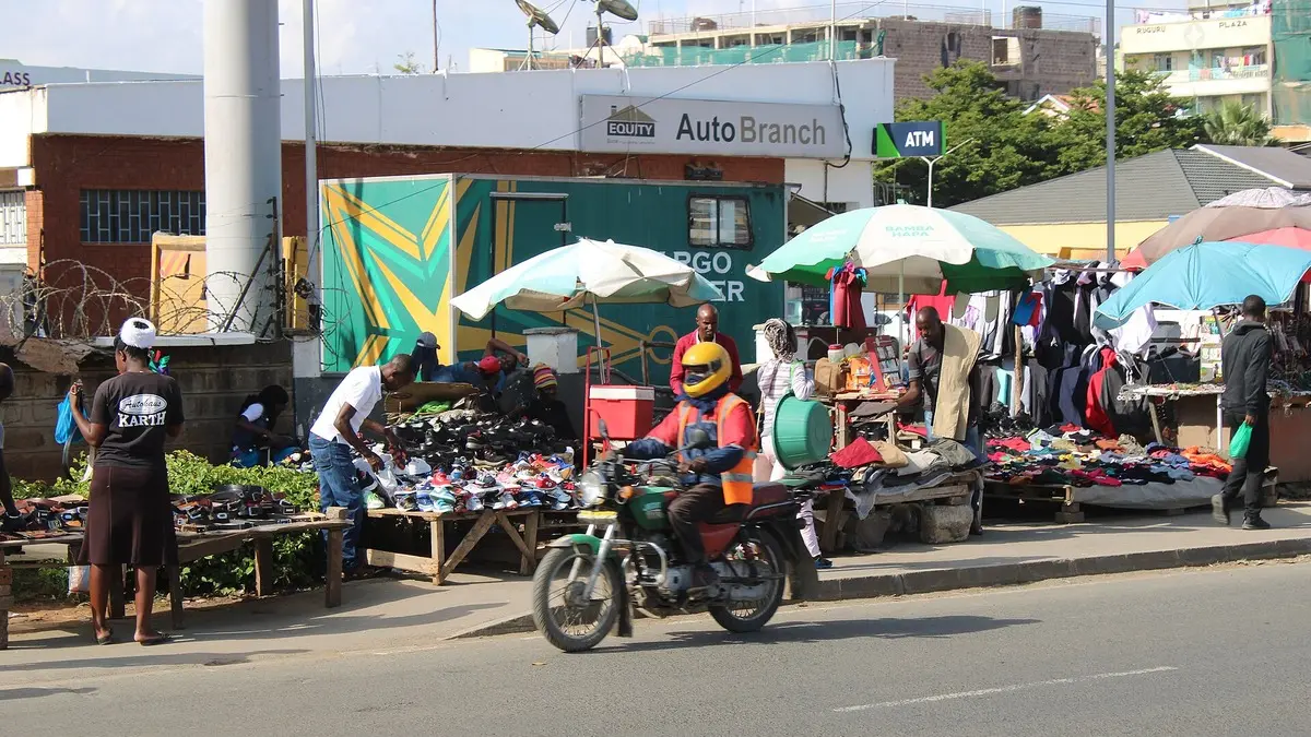 Boda boda rider by a Nairobi roadside market – driving licence categories kenya