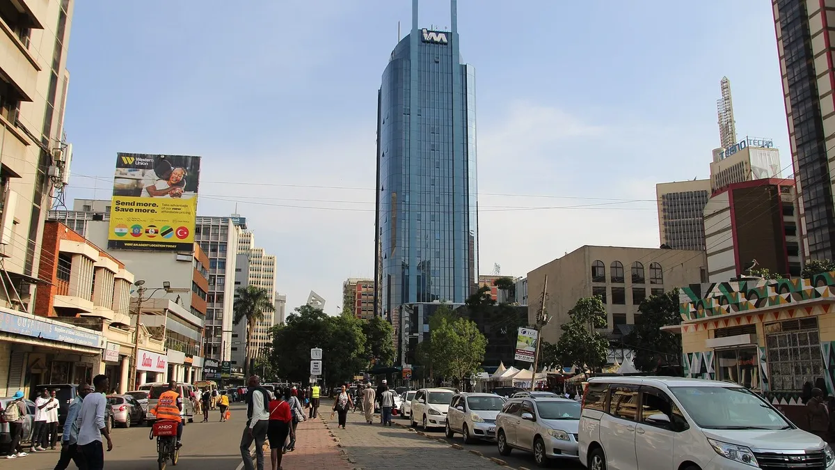 Busy downtown Nairobi street: illustrating Finance Bill 2027 Kenya