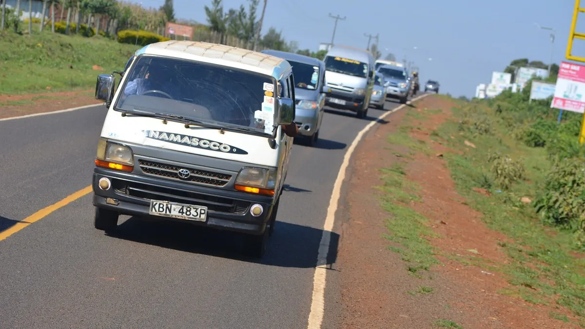 Public service minibus on a Kenyan highway: illustrating Fuel Cost Calculator Kenya (EPRA Prices October 2026)