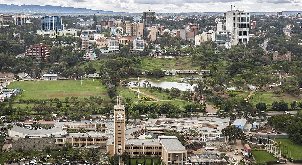 Parliament Buildings and Uhuru Park in Nairobi