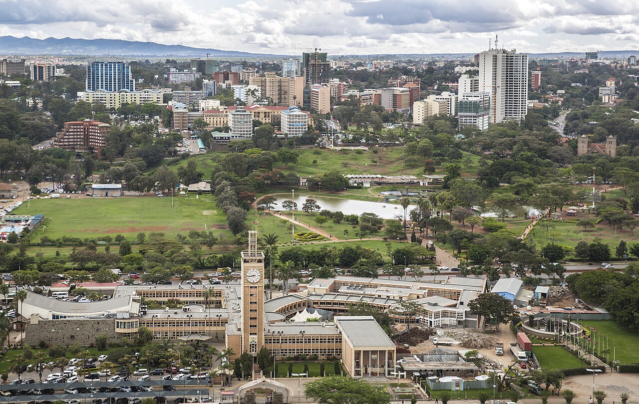 Parliament Buildings and Uhuru Park in Nairobi