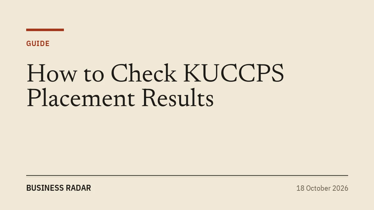How to Check KUCCPS Placement Results