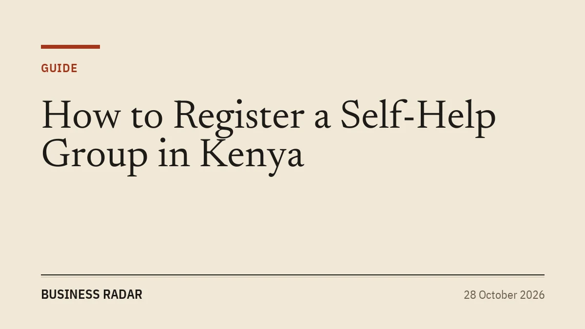 How to Register a Self-Help Group in Kenya