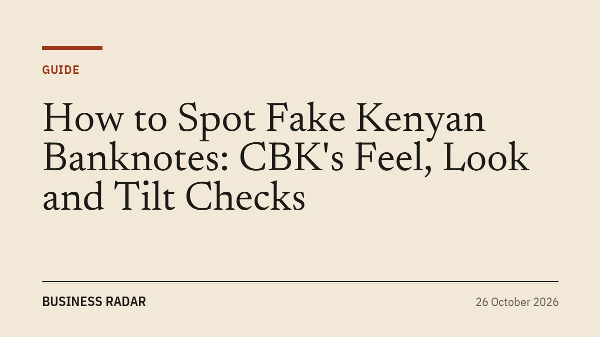 How to Spot Fake Kenyan Banknotes: CBK's Feel, Look and Tilt Checks