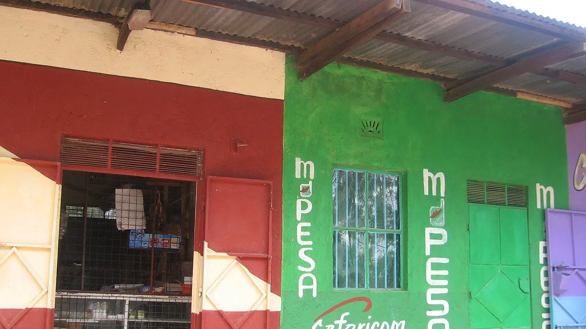 Safaricom M-Pesa shopfront in Kenya: i&m bank paybill