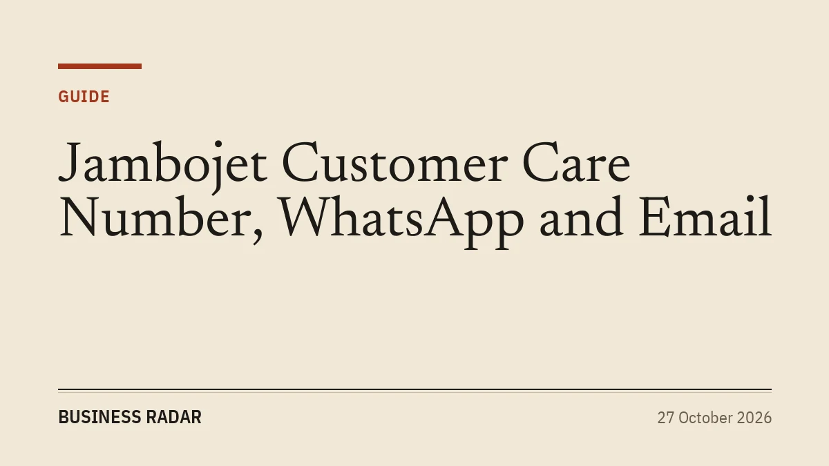 Jambojet Customer Care Number, WhatsApp and Email