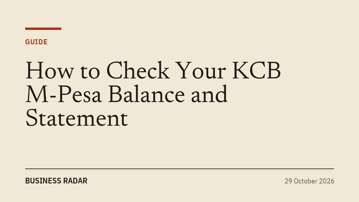 How to Check Your KCB M-Pesa Balance and Statement