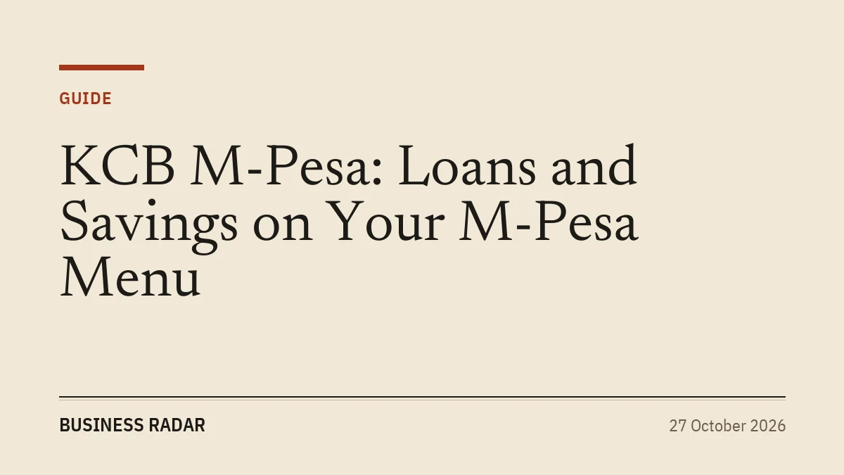 KCB M-Pesa: Loans and Savings on Your M-Pesa Menu