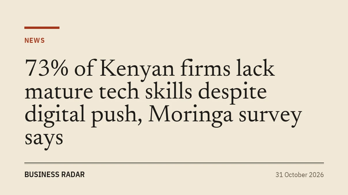 73% of Kenyan firms lack mature tech skills despite digital push, Moringa survey says