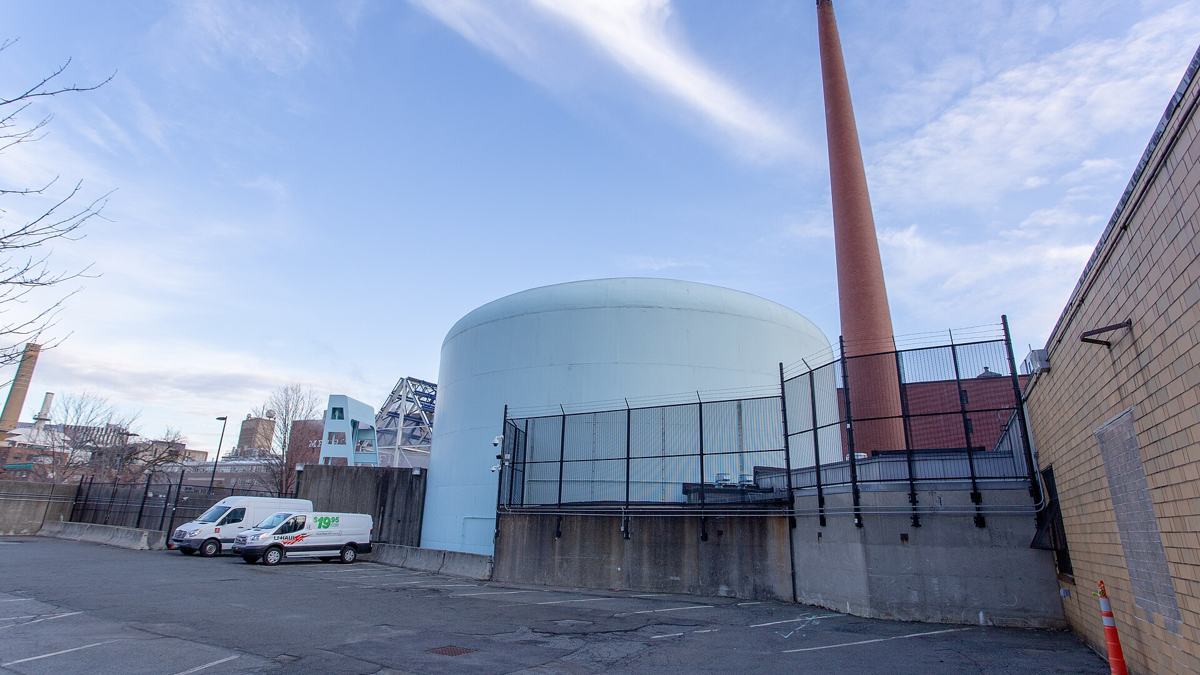 The MIT nuclear research reactor building in the United States
