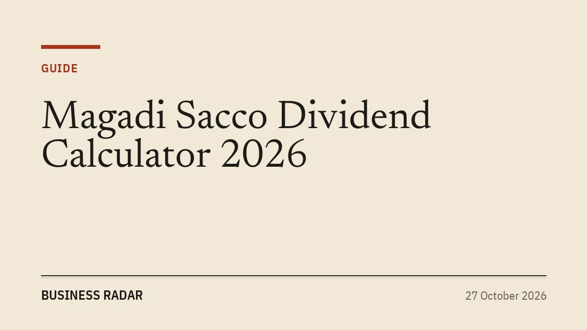 Magadi Sacco Dividend Calculator 2026