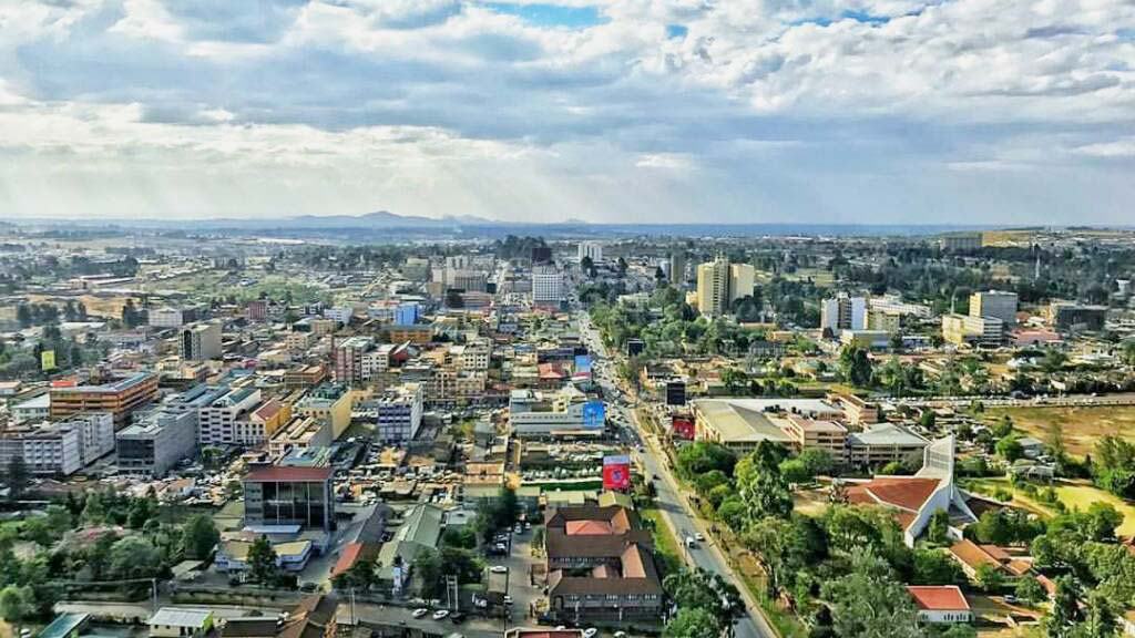 Skyline of Eldoret town seen from Mups Plaza