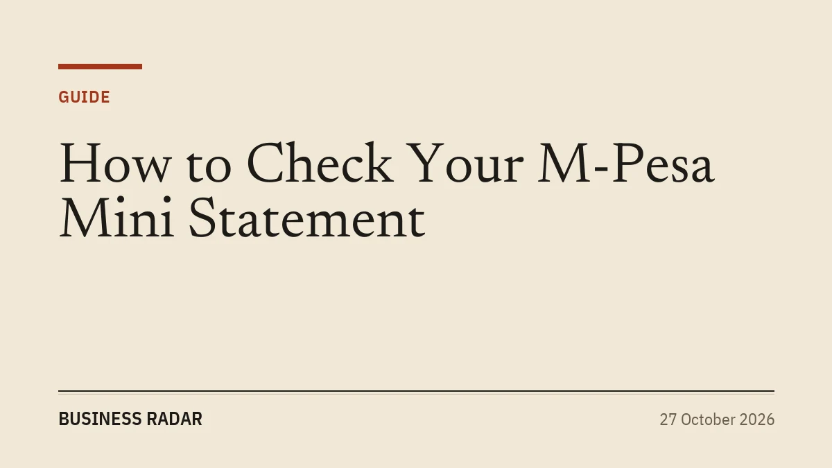How to Check Your M-Pesa Mini Statement