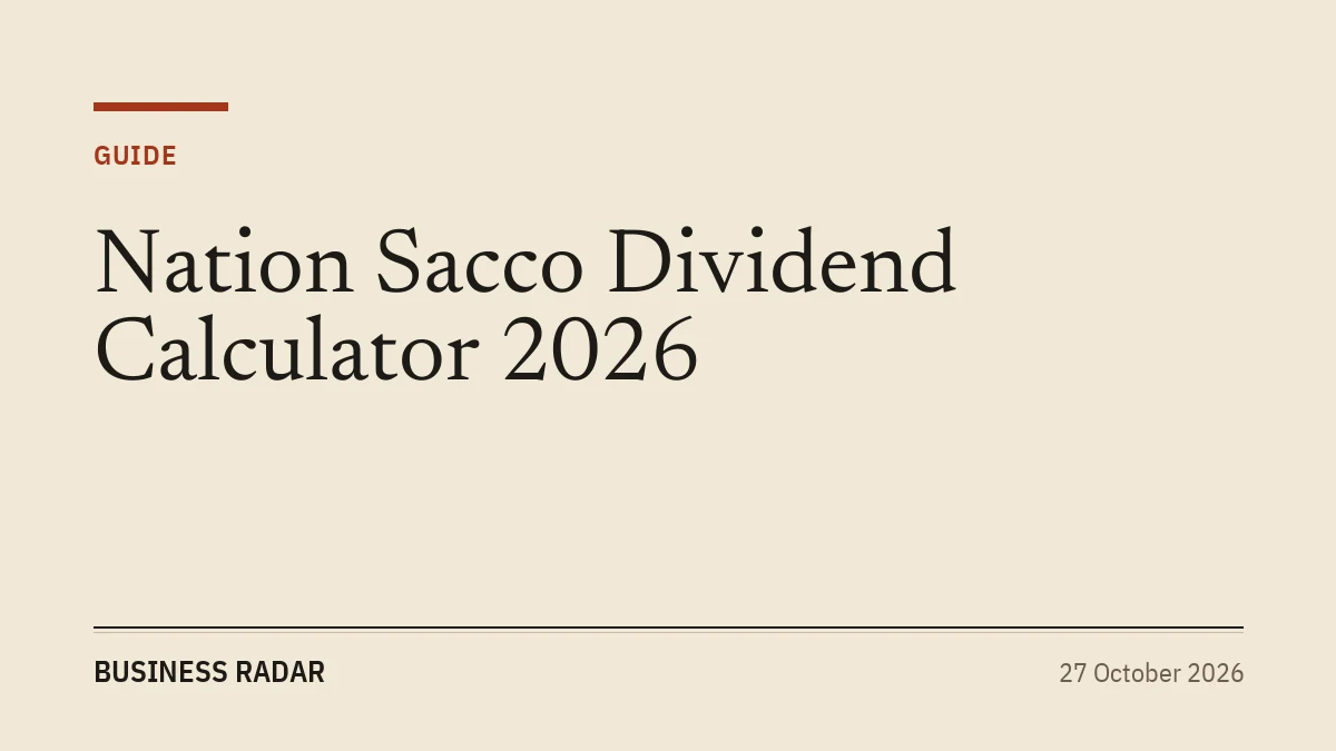 Nation Sacco Dividend Calculator 2026