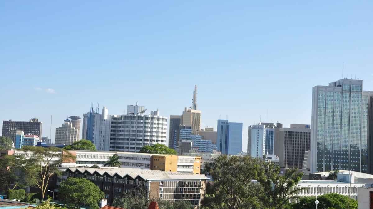 Nairobi skyline with office buildings