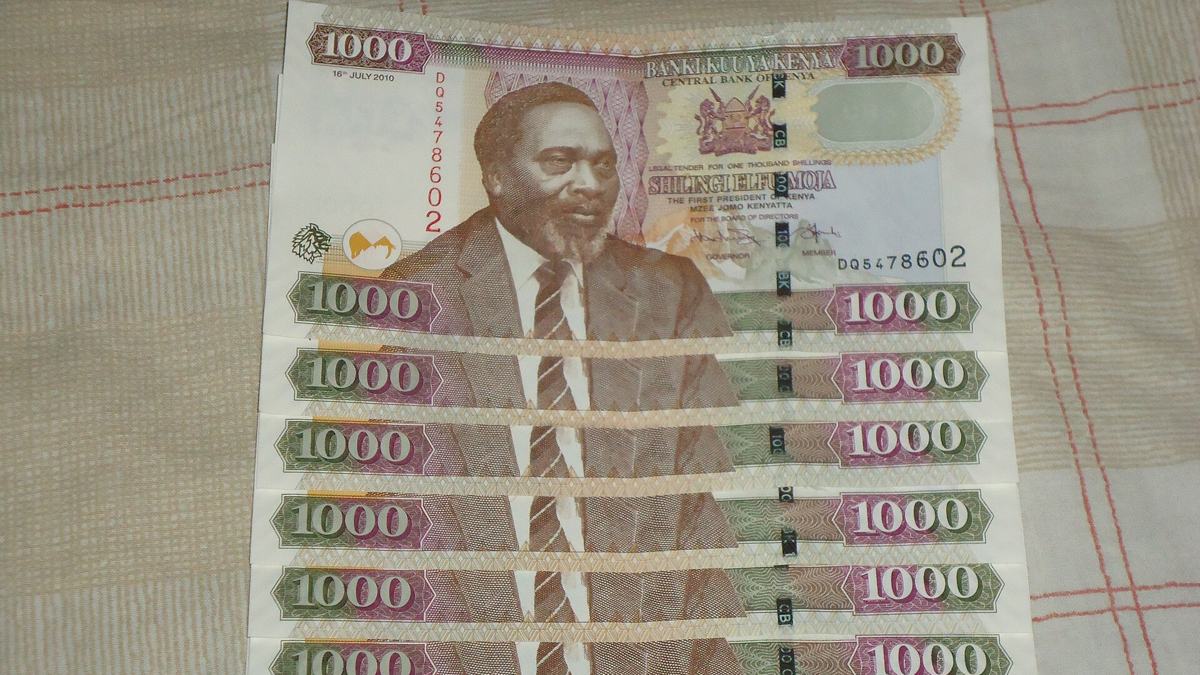 Stacks of Kenyan one thousand shilling notes