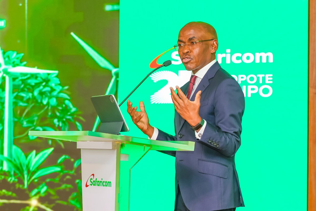 Safaricom CEO Peter Ndegwa speaking at the launch of the 2026 Safaricom Sustainable Business Report in Nairobi
