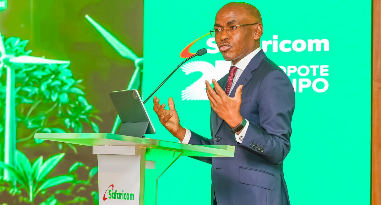 Safaricom CEO Peter Ndegwa speaking at the launch of the 2026 Safaricom Sustainable Business Report in Nairobi