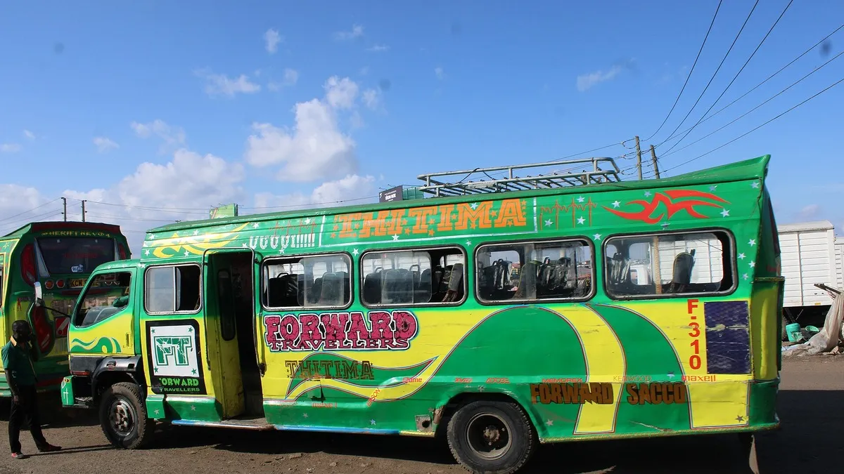 Green matatu on a Kenyan road: illustrating sensei plant operator course fees