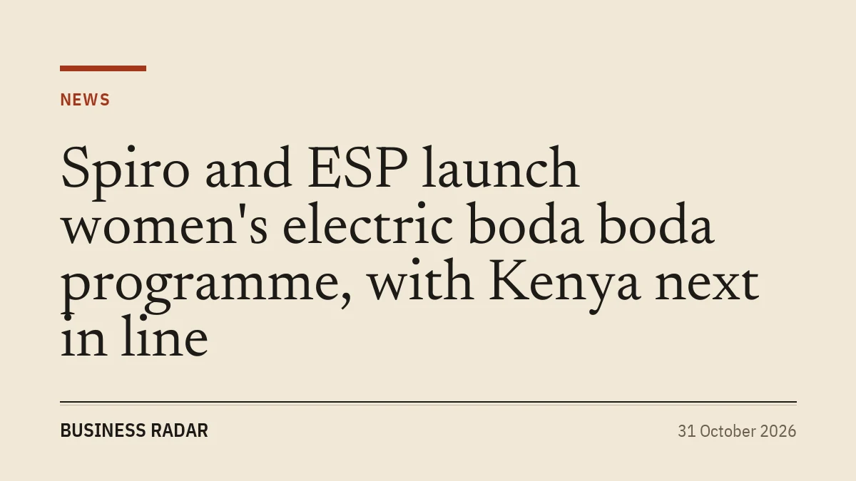 Spiro and ESP launch women's electric boda boda programme, with Kenya next in line
