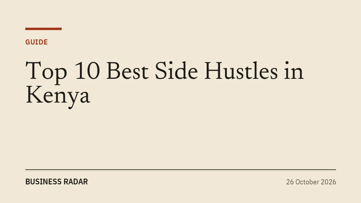 Top 10 Best Side Hustles in Kenya