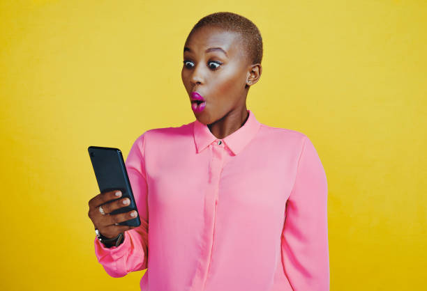 woman looking at phone